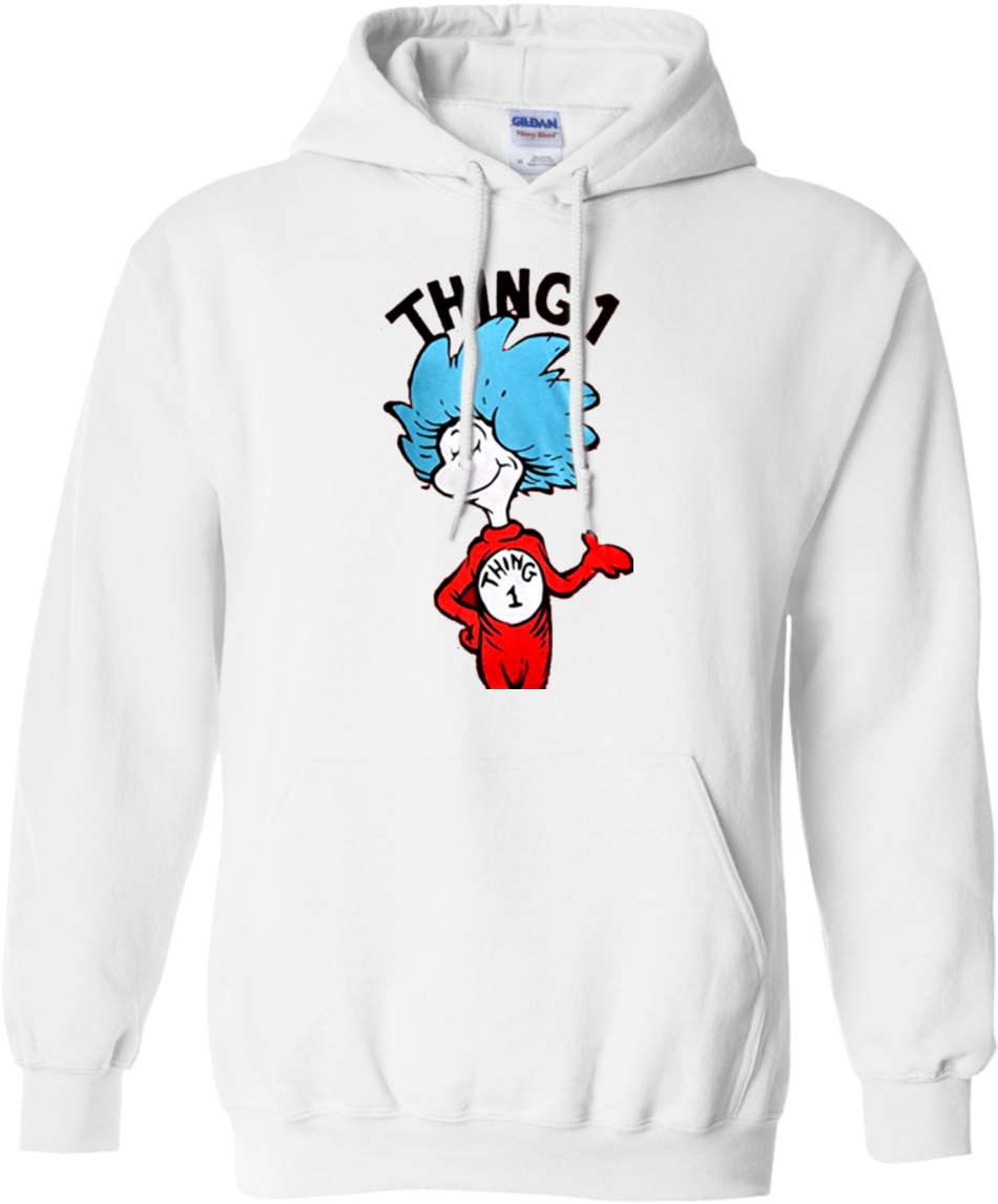 Seuss Thing 1 Or Thing 2 Adult T Shirt Hoodie Sweater - Im Finna Nut Hoodie (1155x1155), Png Download