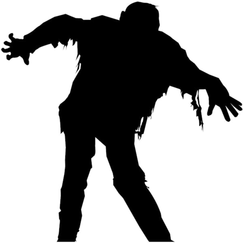 Dancing Zombie Window Silhouettes - Transparent Zombie Silhouette (500x793), Png Download