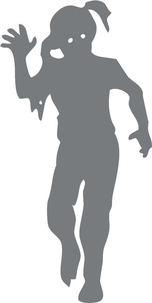Girl Zombie - Silhouette (1024x1024), Png Download