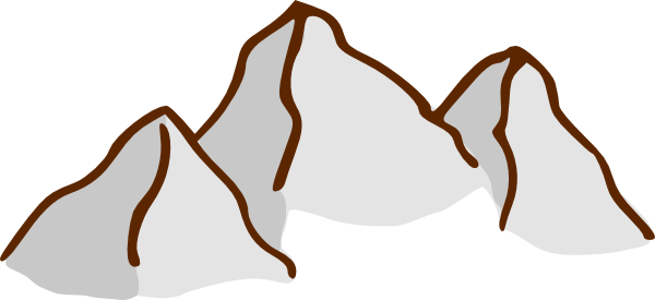 Mountain Range Silhouette Clipart - Mountain Symbol For Map (600x275), Png Download