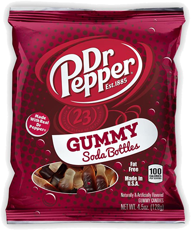 Pepper Gummy Soda Bottles - Dr. Pepper Soda Gummies - 4.5 Oz Bag (500x500), Png Download