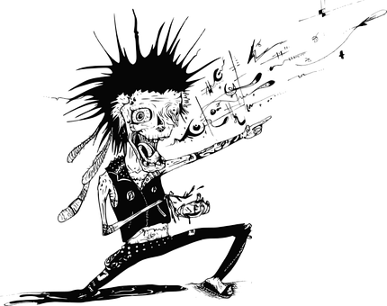 Zombie Undead Monster Punk Frankenstein Ha - Punk Rocker Clipart (430x340), Png Download