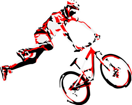 Mountain Biking Clip Art - Mountain Bike Vector (421x336), Png Download