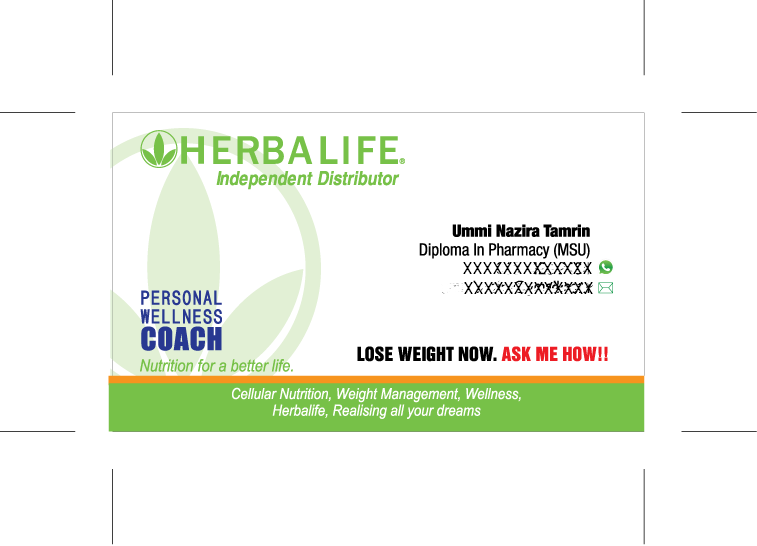 Mock Up Cp 2012 11 25 Ummi Nazira Tamrin - Herbalife (757x546), Png Download