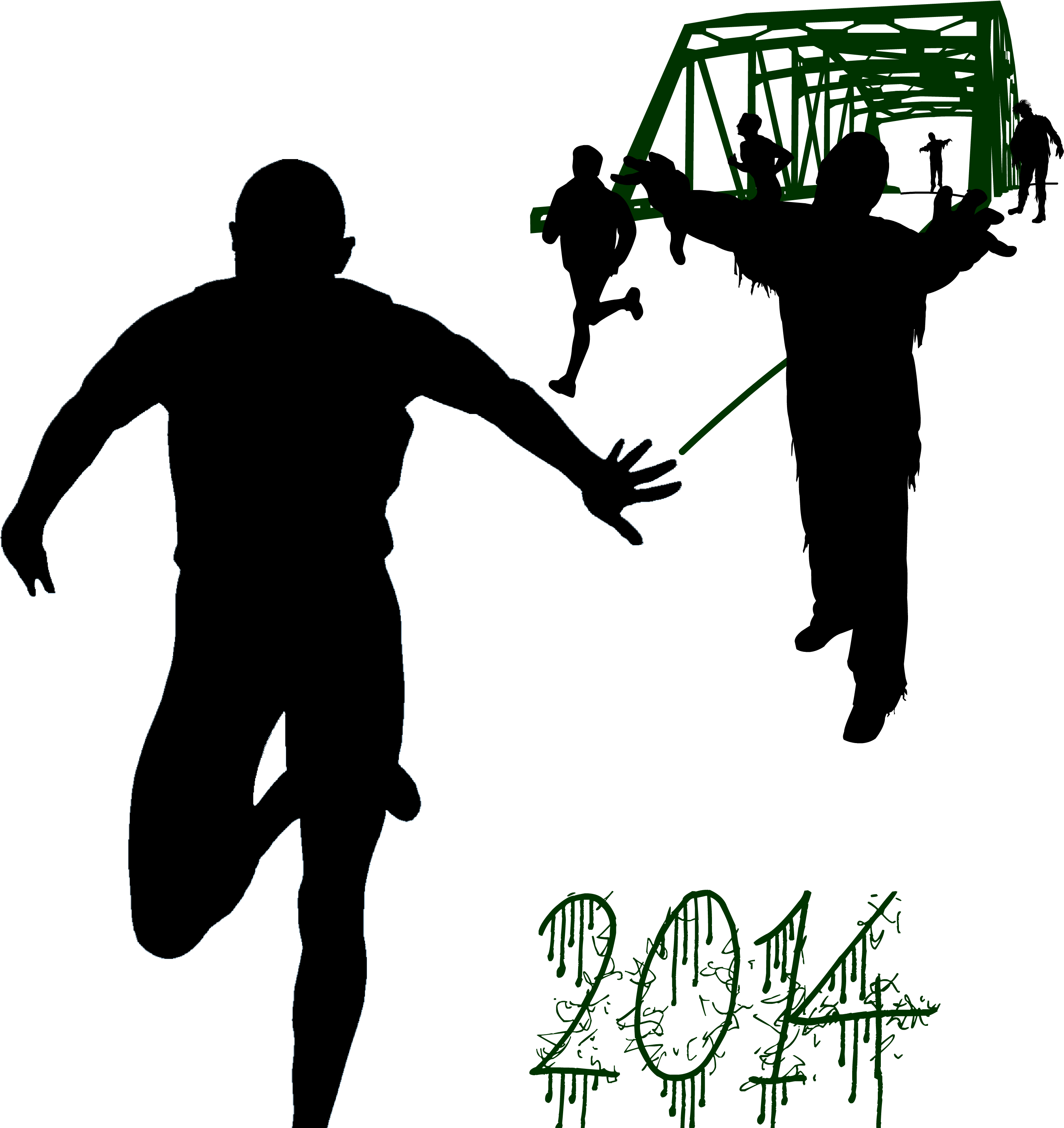 Sheridan Zombie Day - Runner Silhouette (2991x2991), Png Download