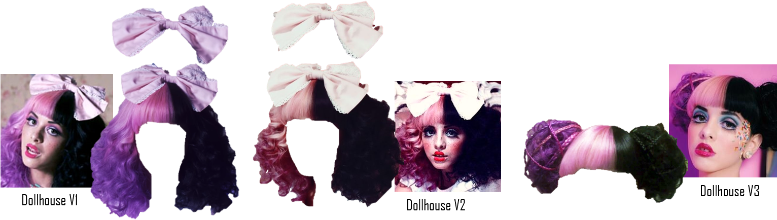 Dollhouse Hair - Melanie Martinez Hair Png (1609x491), Png Download