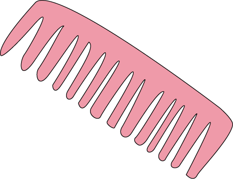 Pink Hair Comb - Comb Clipart (476x366), Png Download