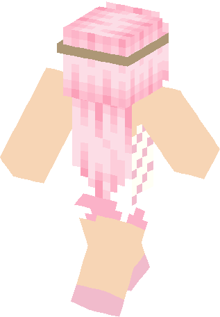 Installation - Pink Hair Girl Minecraft Skin (317x456), Png Download