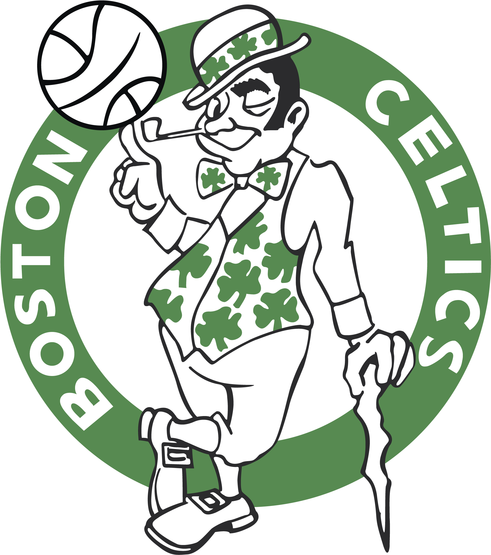 Boston Celtics Logo - Boston Celtics Logo Black And White (3840x2160), Png Download