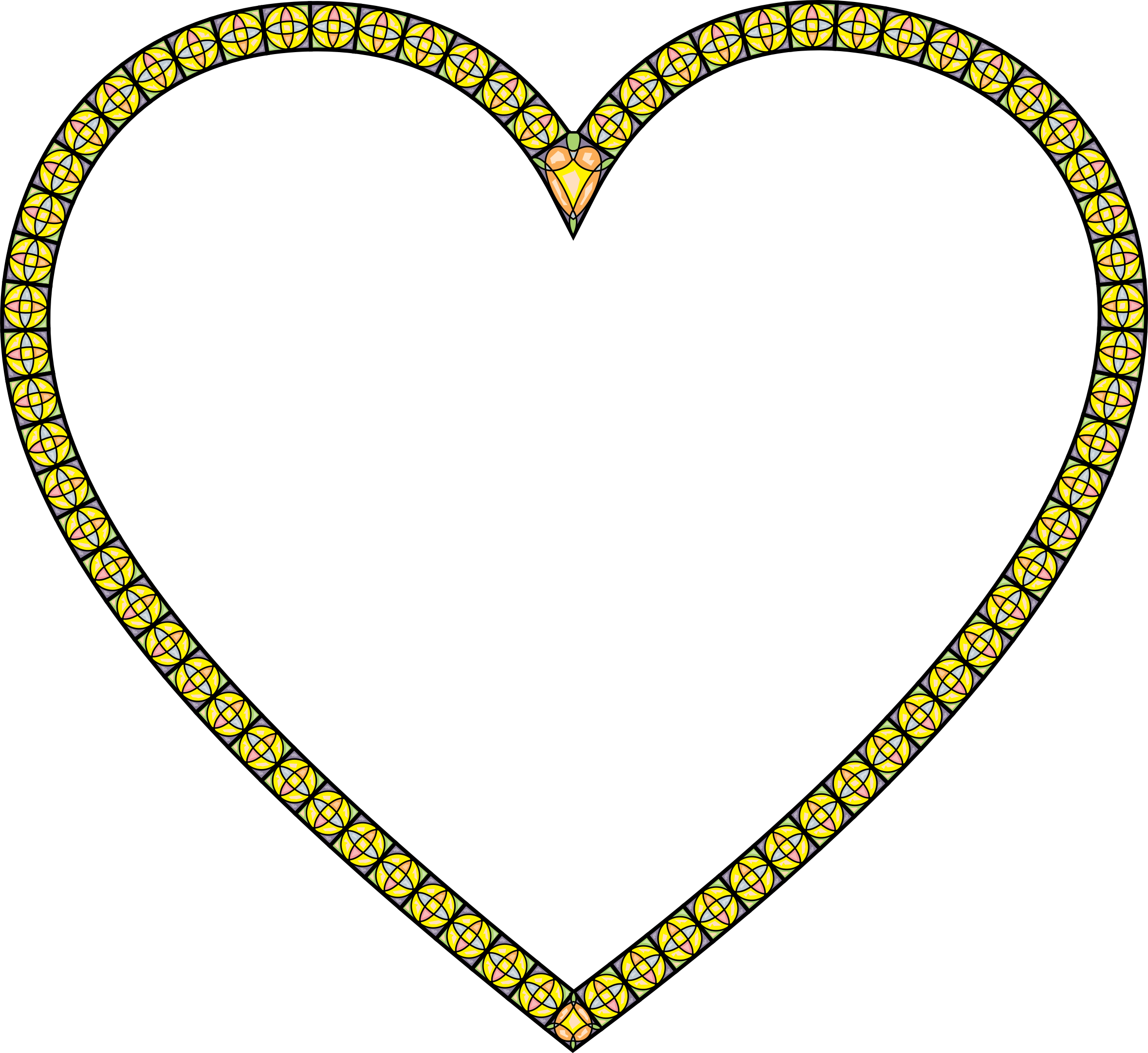 This Free Icons Png Design Of Stained Glass Heart (2358x2162), Png Download
