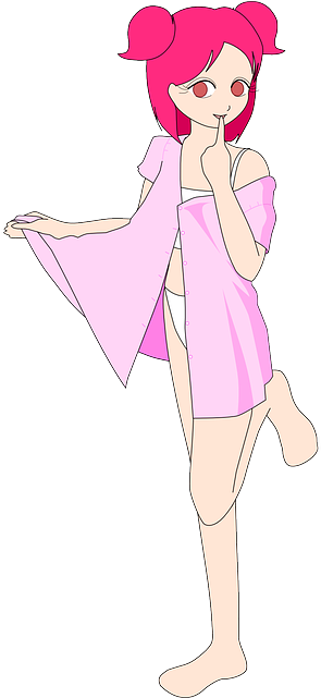 Girl, Cartoon, Pink, Hair, Cute, Clothes, Girls, Gopher - Pink Girls Cartoon (320x640), Png Download