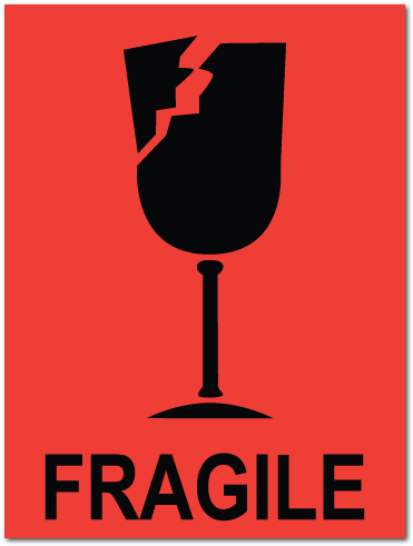 Fragile Broken Glass Stickers - Fragile (500x500), Png Download