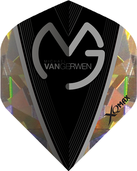 Micheal Van Gerwen Broken Glass Flight - Gerwen Std. Mvg Black And White (709x709), Png Download