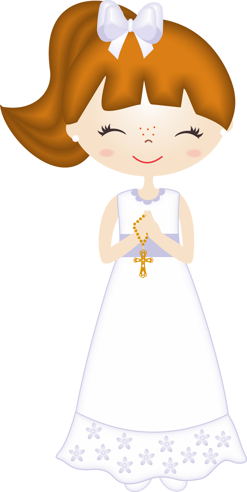 Clipart De Nenas En Su Primera Comunión - First Communion Girl Clip Art (805x1600), Png Download