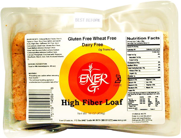 Ener G Foods High Fiber Rice Bread Loaf-16 Oz - Ener-g Bread, High Fiber - 16 Oz Loaf (650x650), Png Download