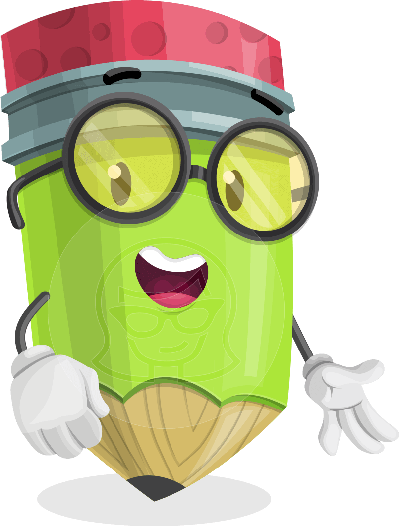 Vector Pencil Cartoon Character - Friendly Book Friendly Book Oval Ornament (957x1060), Png Download