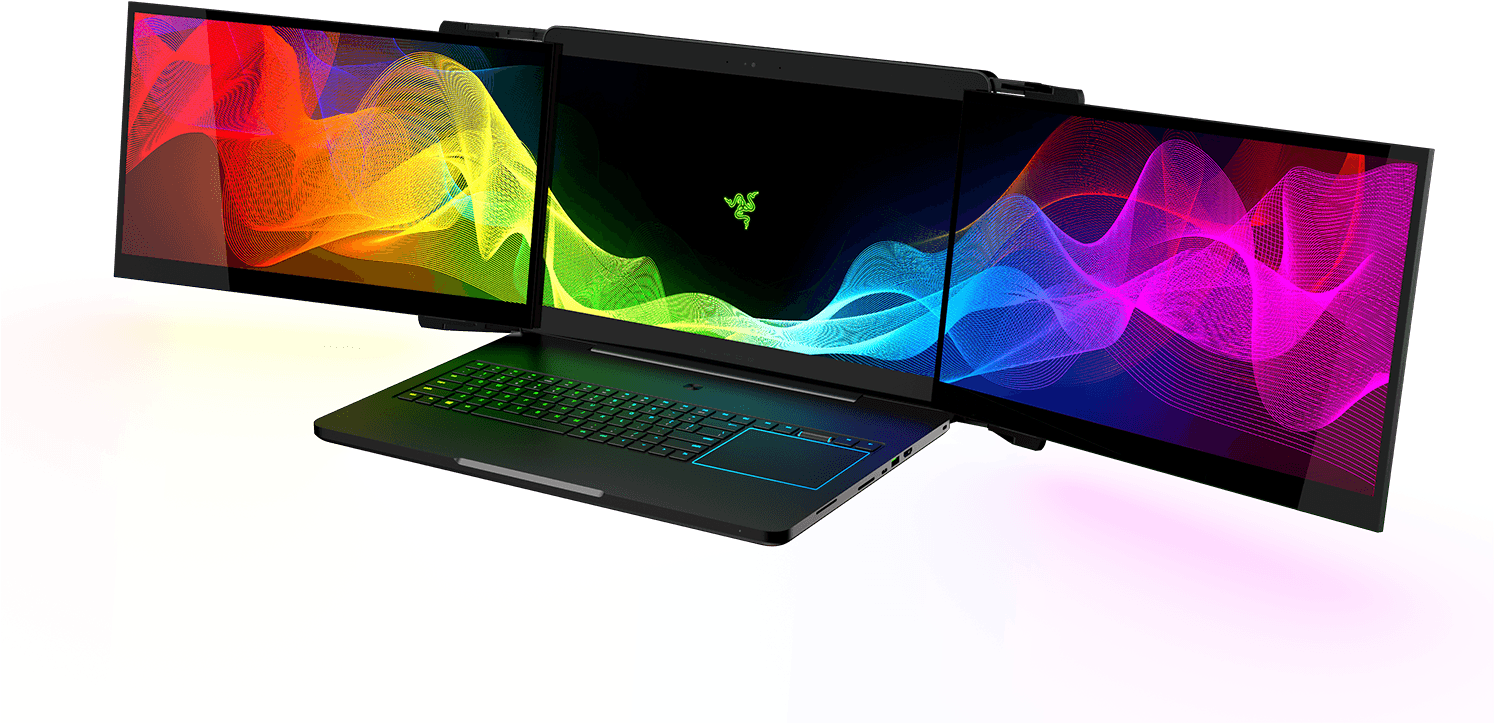 Projvalerie - Razer Laptop 3 Screens (1500x1000), Png Download