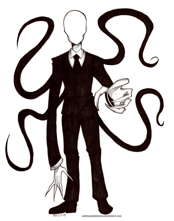 Chucky Drawing Slender Man - Slender Man Drawing (600x776), Png Download