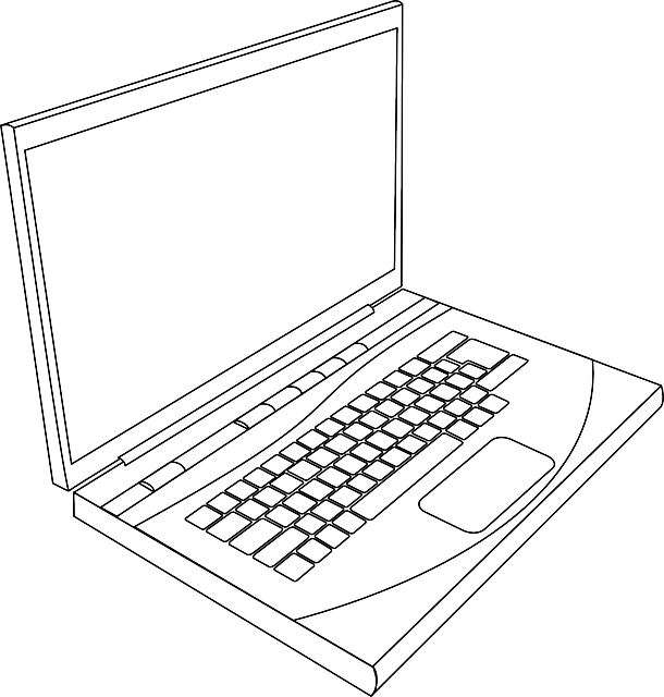 Computer - Laptop Line Art (610x640), Png Download