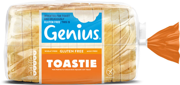A Square Cut White Loaf Perfect For Toasties And Sandwiches - Genius Brown Sliced Bread 535g (712x326), Png Download