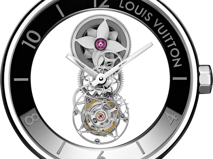Louis Vuitton Conjures A Little Mystery With The 'tambour - Tambour Moon Mystérieuse Flying Tourbillon (687x514), Png Download
