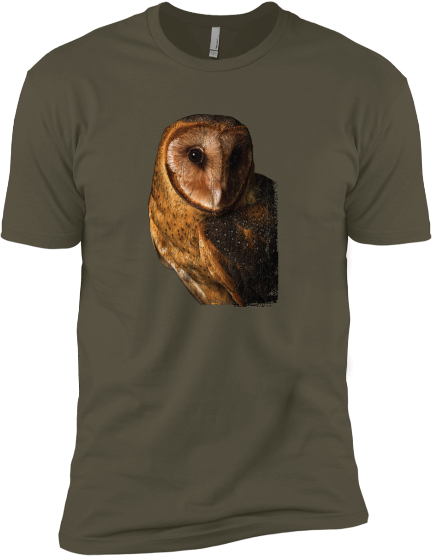 Barn Owl Face Premium Short Sleeve T-shirt - Shirt (1155x1155), Png Download