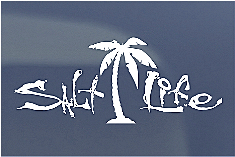 Stickers And Decals All - Salt Life Palm Tree Decal (490x490), Png Download