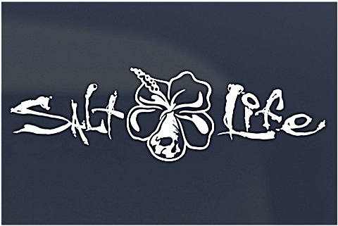 Salt Life Hibiscus Decal Go This One For My Malibu - Salt Life Skull Decal (490x490), Png Download