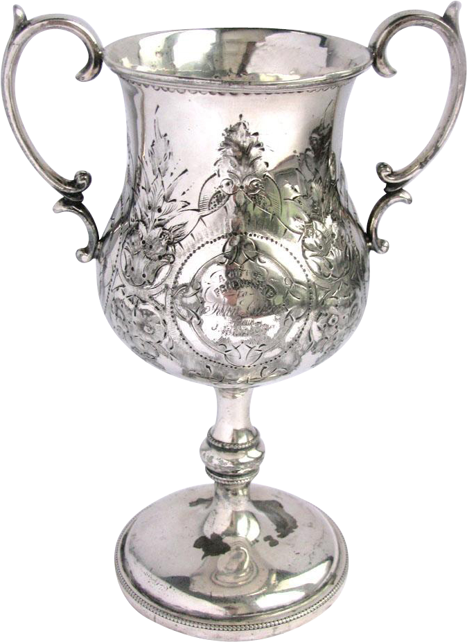 Antique Silver Repousse Trophy 1875 -for Friendship - Stemware (926x926), Png Download