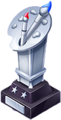 Silver Artist Trophy - Trophy (413x413), Png Download