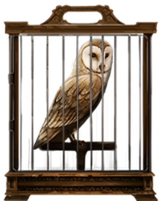 Photo - Owl In Cage Png (530x663), Png Download