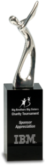 Engraved Crystal Glass Award 8 1/2 Inch Silver Metal (600x600), Png Download