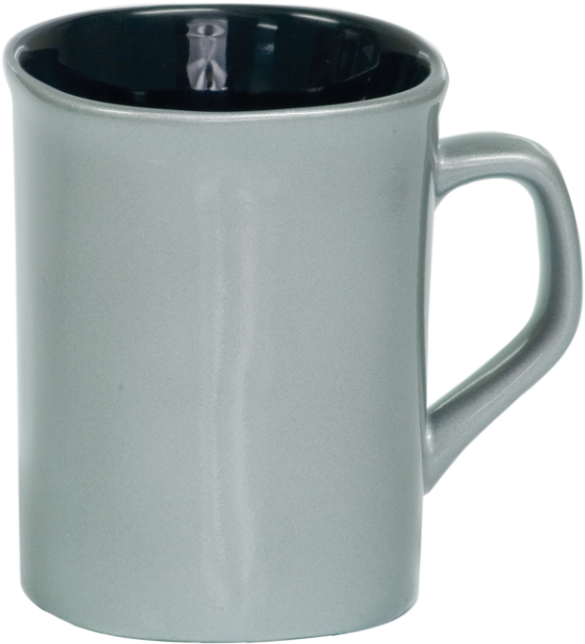 6c5802-f Silver Rounded Corner Lazer Mug 10oz - Coffee Mug Silver/black (611x675), Png Download