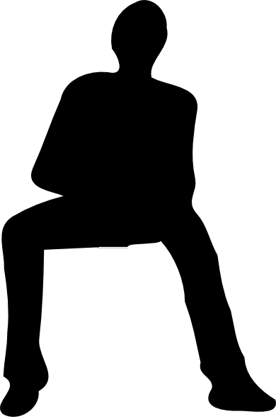 Svg Transparent Stock Clip Art At Clker Com Vector - Man Sitting Silhouette Png (390x592), Png Download
