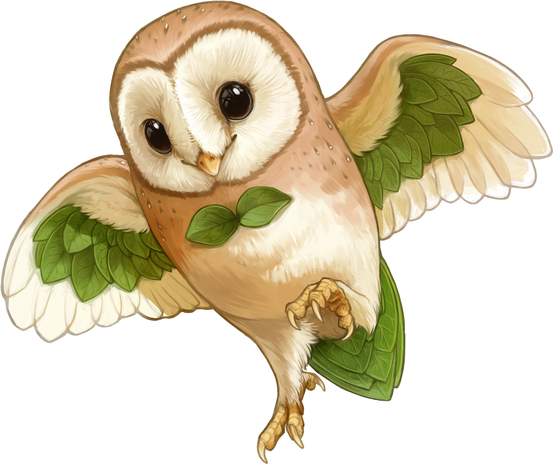 Resized To 45% Of Original - Realistic Rowlet (1850x1605), Png Download