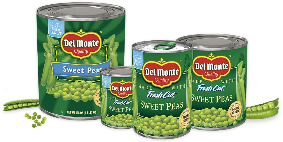 5oz, 15oz, 29oz, 105oz - Del Monte Sweet Peas, 105 Oz (pack (1050x500), Png Download