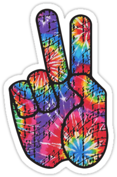 Tie Dye Peace Sign - Hippie (375x360), Png Download