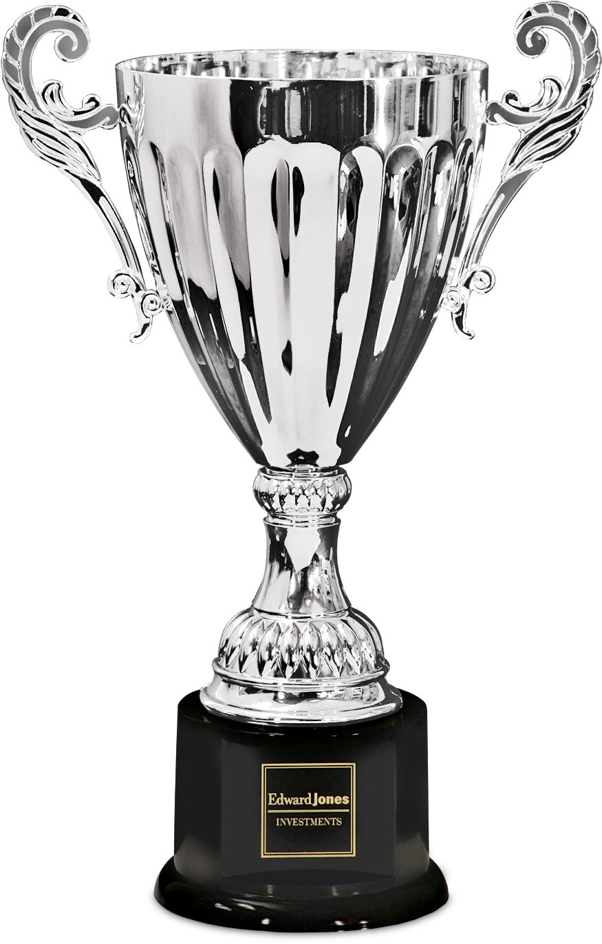 Silver Metal Corporate Cup Trophy On A Black Plastic - Trophées Et Coupes Metal (952x1500), Png Download