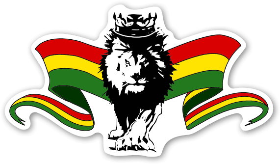 Rasta Lion With Flags Sticker - Rasta Lion Logo (600x364), Png Download