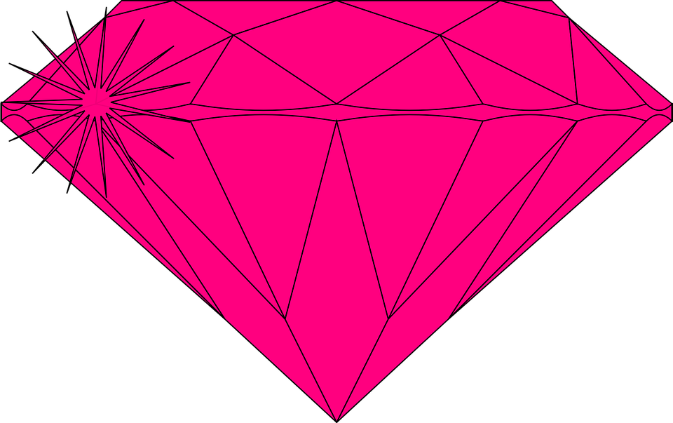 Cut Polished Free Vector Graphic On Pixabay - Pink Diamond Clip Art (960x603), Png Download
