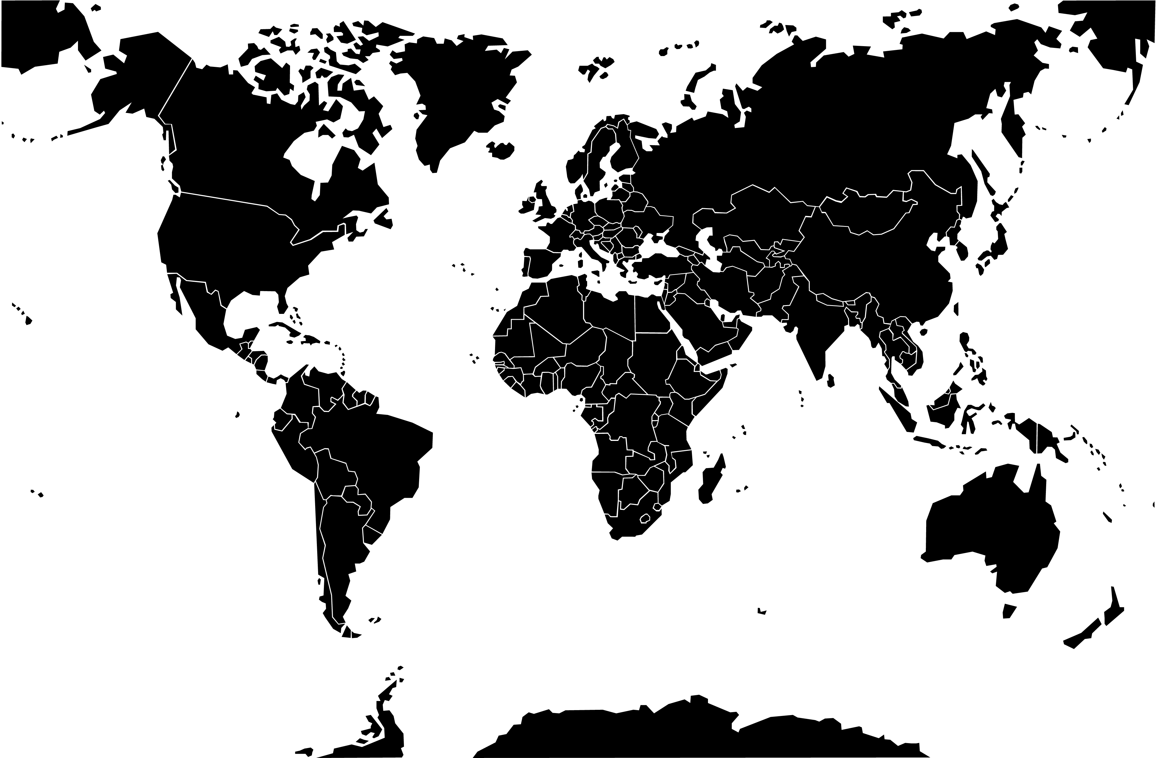 Vector World Map Transparent Background
