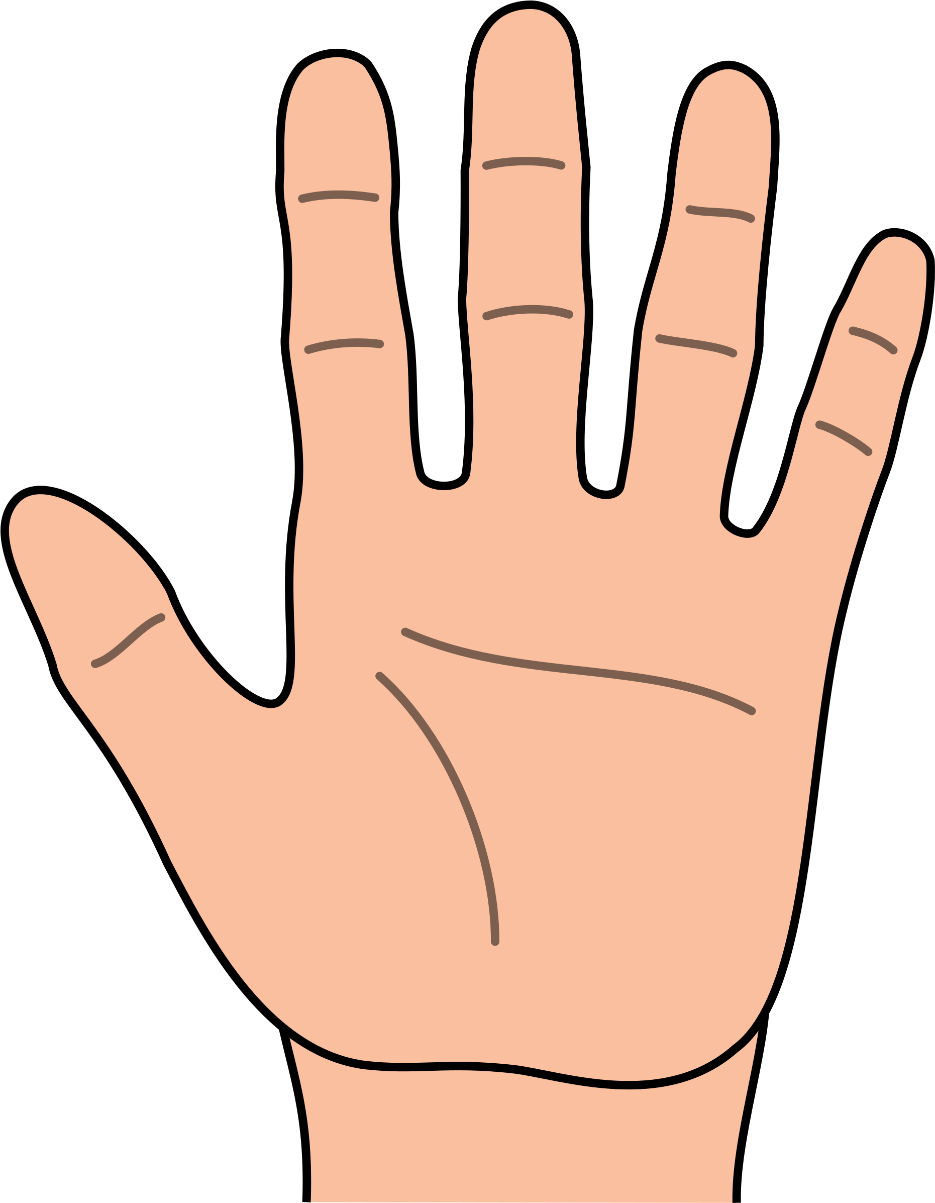 Printable Template For Kids Jose Mulinohouse Co - Clipart Of Hand (1860x2400), Png Download