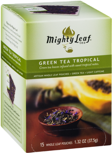 Mighty Leaf - Green Tea Tropical - 15 Tea Bags (600x600), Png Download