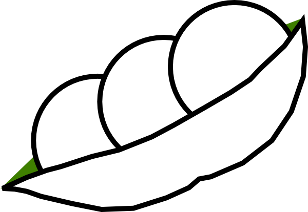Small - Peas In A Pod Clipart Black And White (600x414), Png Download