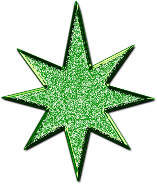 Star D Glitter Green - Clip Art (600x600), Png Download