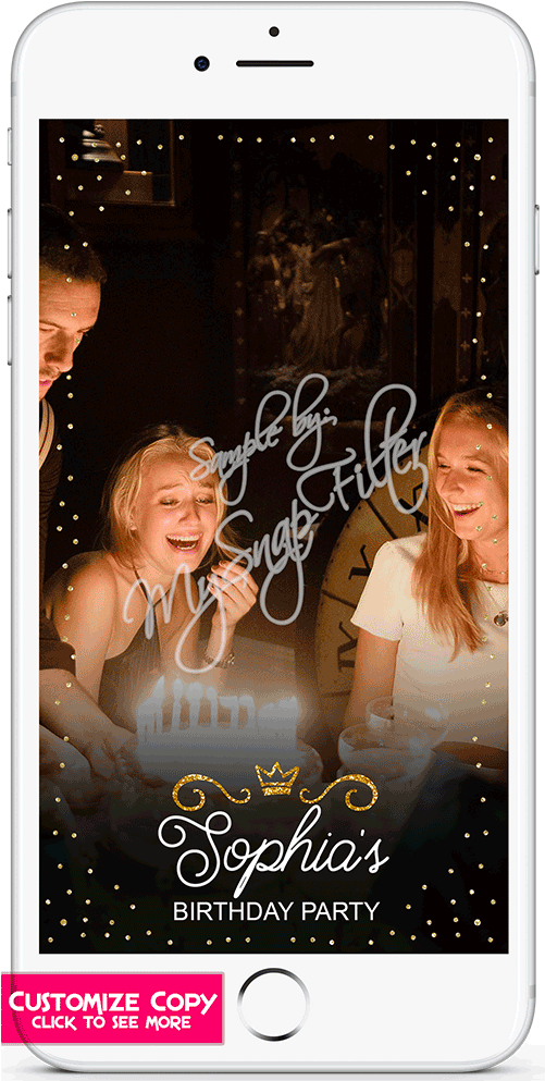 Gold Glitter Crown Snapchat Filter (1000x1000), Png Download