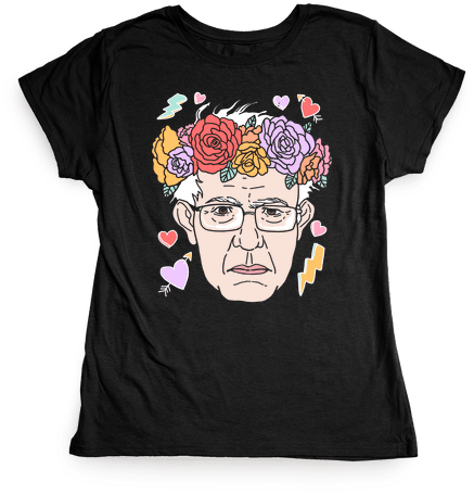 Bernie With Flower Crown Womens T-shirt - Chill Shirts (484x484), Png Download