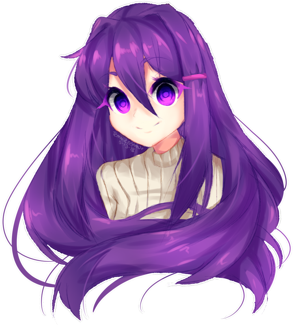 Temmiedeamor Currently Experiencing Art Block And Going - Yuri Ddlc Fanart Kawaii (1182x1200), Png Download