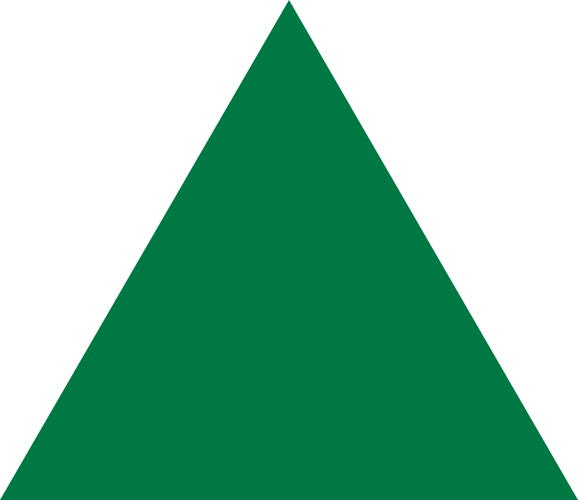 Green Equilateral Triangle Point Up - Green Triangle (886x768), Png Download