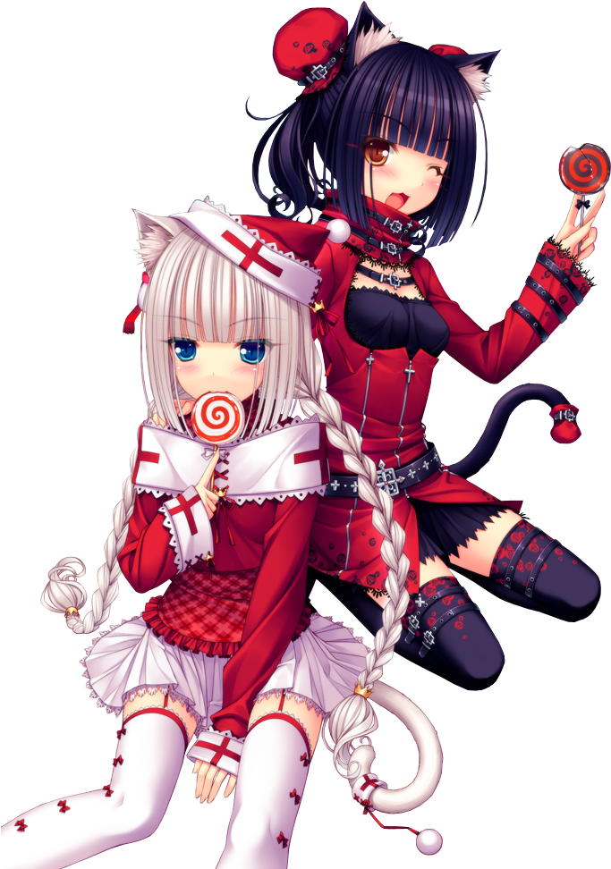 Neko Paradise - Navidad Anime Chibi Neko (707x1000), Png Download